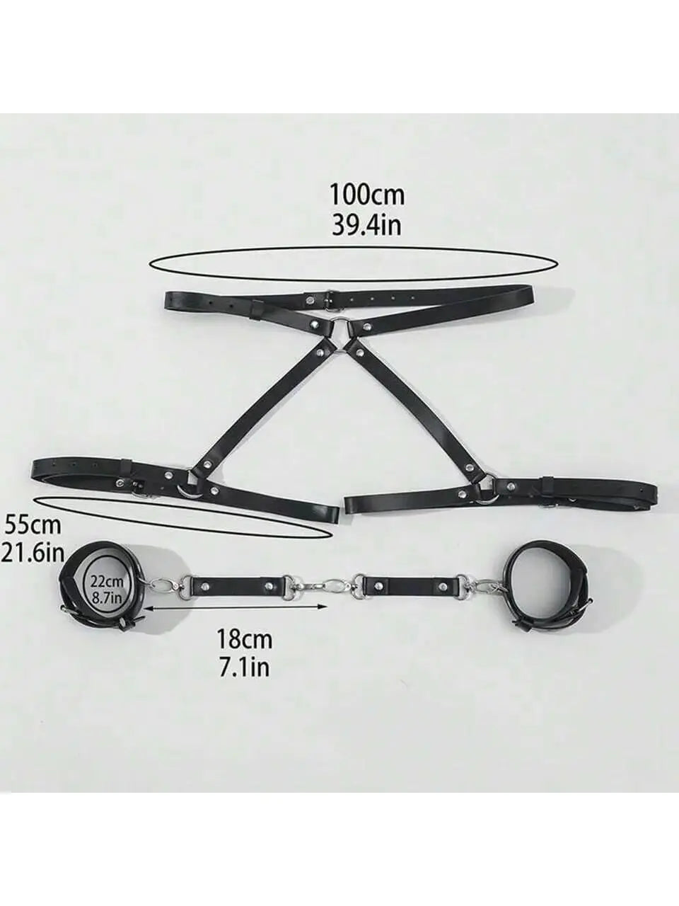 Leder BDSM Kit Handschellen