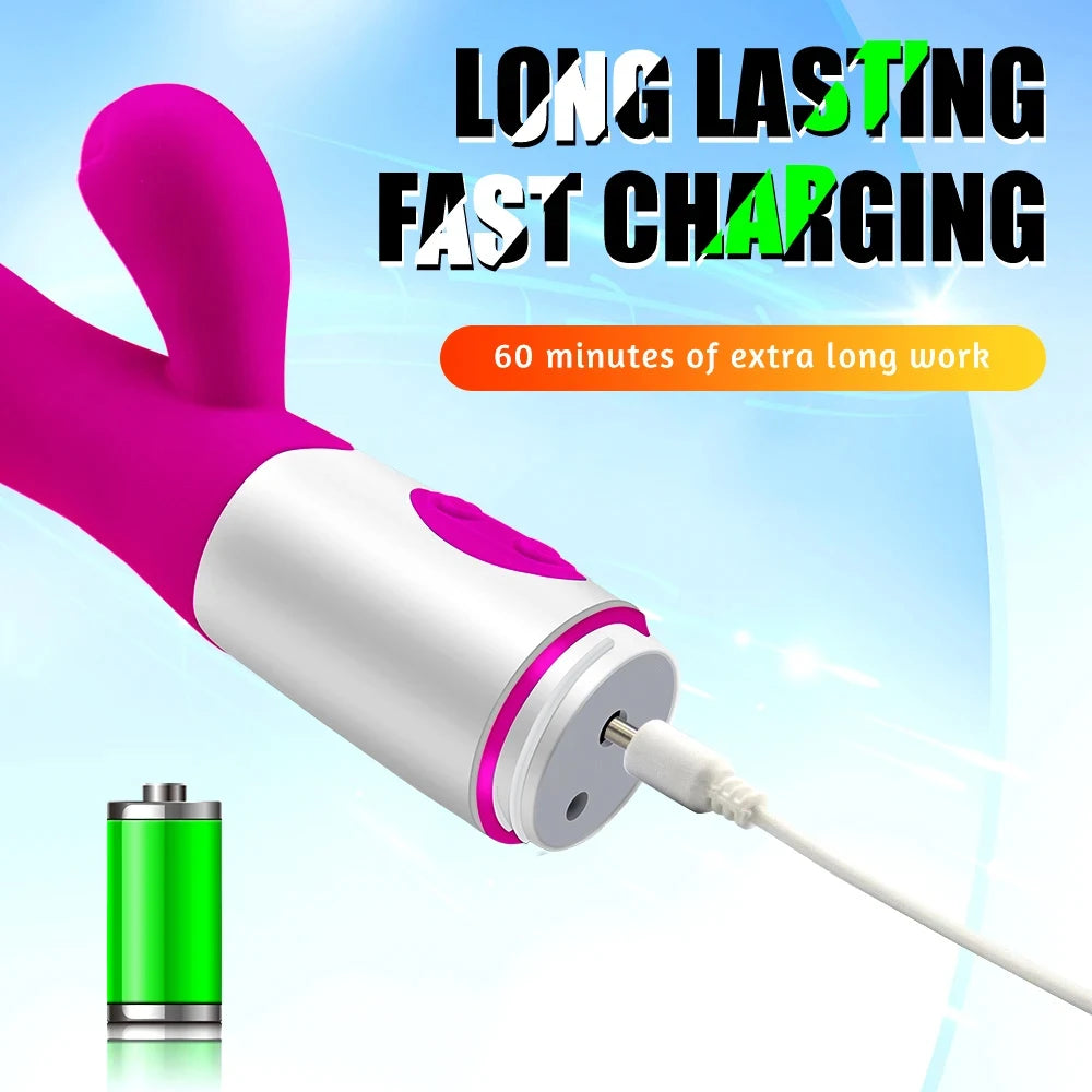 Leistungsstarker Vibrator Dildo Dual Vibration G-punkt Klitoris Stimulation